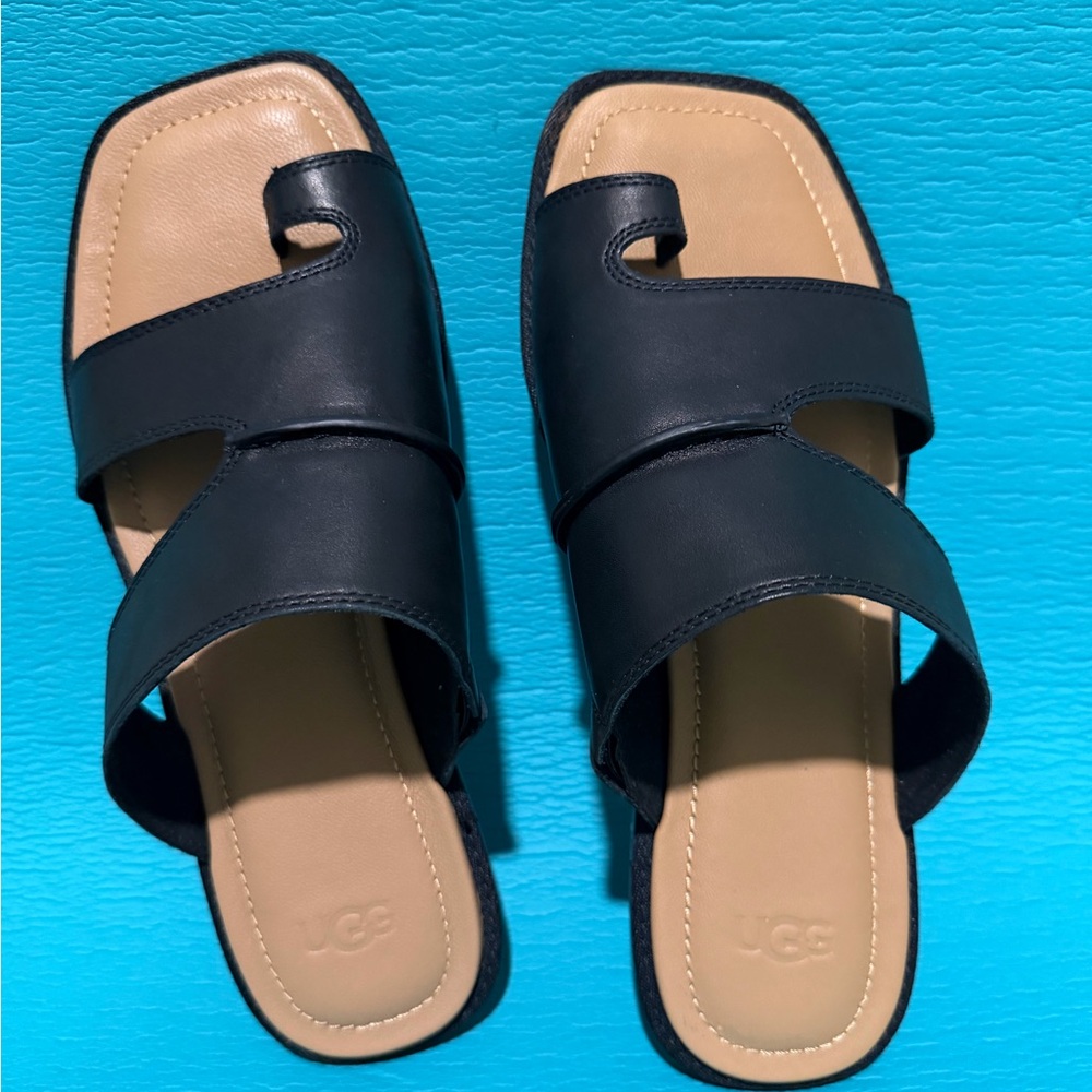 UGG Black and Tan Women's Sandals, new